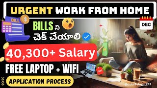 Bills ని చెక్ చేసే Work From Home Jobs  40320 Salary  Laptop  Online Part Time Jobs for Students [upl. by Daveda]