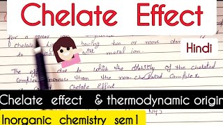 chelate effect amp thermodynamic origin  inorganic sem1Msc chemistry notes 1st sem of chelate effect [upl. by Ellehcsar953]