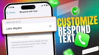 How to Customize Respond Text for Incoming Calls on iPhone  Custom Reply Messages for Calls [upl. by Herries]