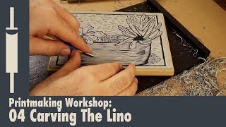 Linocut Printmaking Tutorial 04 Carving The Block [upl. by Yornoc]