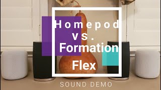 Apple Homepod vs BampW Formation Flex  Stereo Sound Demo [upl. by Kenimod]