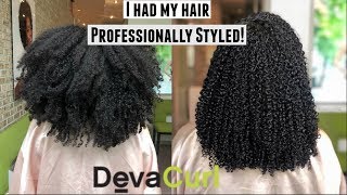 We Visited A DevaCurl Salon DevaCut Styling  More Natural Hair [upl. by Kirred]