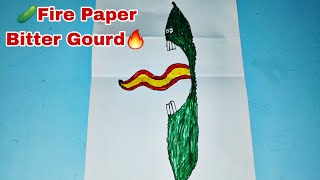 Fire Paper Bitter Gourd Paper Craft  Origami Paper Craft [upl. by Clayson]