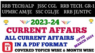 CURRENT AFFAIRS 202324 PDF UPDATED UPTO MARCH 2024 [upl. by Simsar492]