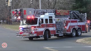 Newington Fire Department ⭐️NEW⭐️ Truck 2 and Engine 2 responding to a fire alarm [upl. by Hammock]