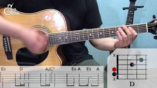 그랩더기타 Back In Black  ACDC Acoustic Guitar Tutorial통기타 강좌 [upl. by Alad]