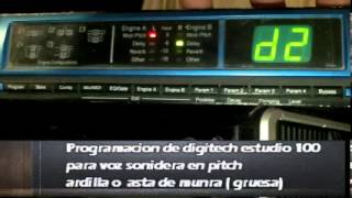 COMO PROGRAMAR PROCESADOR DE VOZ STUDIO 100 DIGITECH para voz sonidera [upl. by Enrobso326]