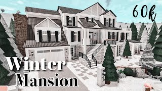 Winter Mansion 50K Bloxburg Speedbuild [upl. by Mazurek]