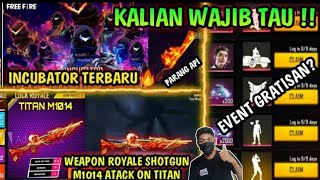 BOCORAN BUNDLE DAN EVENT GRATIS WEOPON ROYALE SHOTGUN M1014 AOT INCUBATOR TERBARU DLL [upl. by Ahsika]