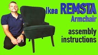 Ikea REMSTA Armchair Assembly instructions [upl. by Mosera]