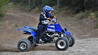 Yamaha Banshee 350 WIDE OPEN on a Dirt Road 2 STROKE Screaming Headphones Recommended [upl. by Vano]