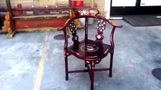 Chinese Handmade Mother of Pearl Inlay Rosewood Chair [upl. by Pevzner]