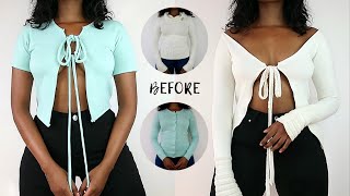 How to Make a Tie Front Cardigan  Two Different Methods [upl. by Veronica]