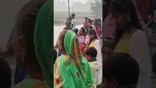 Chhat puja bagkhalis bazar azamgarh mkazmistory foryou chhathpuja dancevideo [upl. by Tammi931]