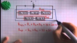 Elektriciteit vervangingsweerstand gemengde schakeling  voorbeeld  natuurkunde [upl. by Theone798]