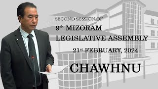 2ND SESSION OF THE NINTH MIZORAM LEGISLATIVE ASSEMBLY  21ST FEB 2024 NILAINI CHAWHNU  LIVE [upl. by Hermes458]