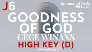 CeCe Winans  Goodness Of God Instrumental Music and Lyrics Higher Key D [upl. by Nissa882]