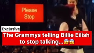 The Grammys telling Billie Eilish to stop talking…😱😱 [upl. by Orecul]