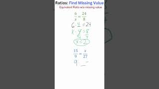 Ratios Find Missing Value math ratioandproportion ratio [upl. by Raybin]