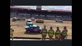 Schaghticoke Fair Demolition Derby 4 Cylinder Afternoon Heat 1 Stoney Roberts Video 9423 [upl. by Dlonyar745]