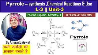 Pyrrole  Synthesis  Chemical Reactions amp Use  L3 Unit3 POC III [upl. by Aihsile749]