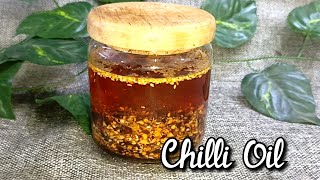 How To Make Chilli Oil At Home  Chilli Garlic Oil Recipe For Chinese Food  Chilli Oil with Garlic [upl. by Einnol]