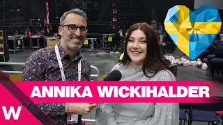 🇸🇪 Annika Wickihalder qualifies for Melodifestivalen 2024 final with quotLightquot [upl. by Nhguavahs]