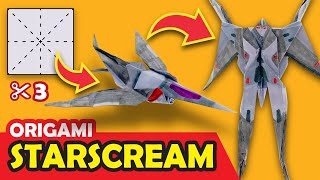 How to make a DECEPTICON STARSCREAM Origami Paper Transformer [upl. by Markowitz]