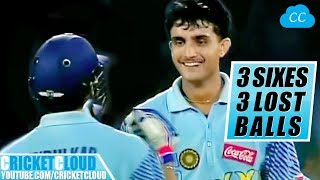 Sourav Gangulys 3 SIXES  3 LOST BALLS  MUST WATCH [upl. by Ernesta]