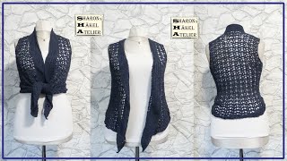 Tutorial Häkelweste Weste häkeln crochet vest Chaleco de ganchillo سترة الكروشيه  Rechtshänder [upl. by Ellennahs]