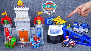 Paw Patrol toys unboxing ASMR  PAW Patrol Rescue Knights Castle HQ  Chase Rubble Marshall [upl. by Anileda]