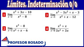 Límites con indeterminación 00 Por factorización [upl. by Parsons919]