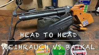 Head to head challenge baikal IZH46M vs Weihrauch HW70 Rws hampn and Vogel pellets [upl. by Ayna]