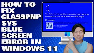 How To Fix CLASSPNPSYS Blue Screen Error in Windows 1011 Solution [upl. by Redle]