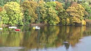 Autumn Boating Station Loch Faskally Pitlochry Highland Perthshire Scotland [upl. by Llennahc]