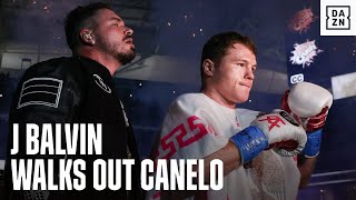 J Balvin Walks Out Canelo Alvarez In EPIC Ring Walk [upl. by Ajdan]