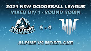 NSWDL Mixed 2024  Round Robin  Alpine Avalanche vs Mortlake Maelstrom [upl. by Tristis]