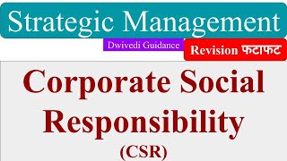 CSR Corporate Social Responsibility CSR Committee Function Schedule VII Strategic Management mba [upl. by Enyt763]