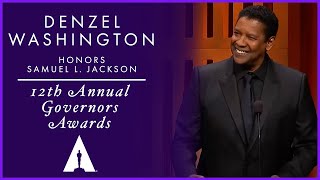 Denzel Washington honors Samuel L Jackson at the 12th Governors Awards [upl. by Adnotal50]