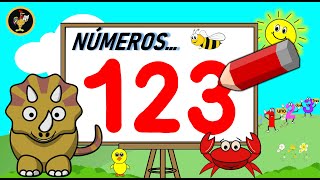 NÚMEROS 1 2 y 3 🌀 APRENDE A CONTAR  ESCRIBIR EL 1 2 y 3  VIDEOS EDUCATIVOS PARA NIÑOS [upl. by Hatokad855]