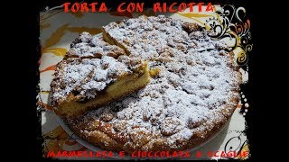 RICETTA  TORTA con ricotta marmellata e CIOCCOLATA fondente  Ottima e semplice [upl. by Ragde322]