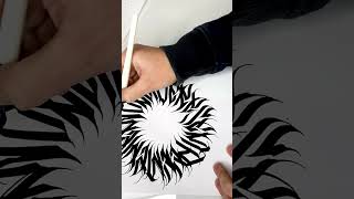 How to Create Circular Calligraphy shorts calligraphy design art [upl. by Aleihs]