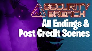 FNAF Security Breach All Endings amp All Post Credit Scenes [upl. by Ilwain]