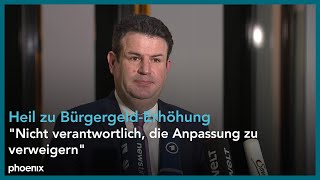 Bürgergeld Sozialminister Hubertus Heil SPD zu der geplanten Erhöhung  041223 [upl. by Aikemat]