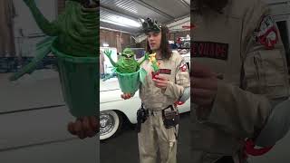 Slimer performs the appearing flowers magic trick  Ghostbusters magician [upl. by Editha]