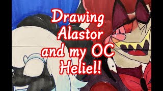 Alastor and Fallen OC Hazbin Hotel Watch Me Draw [upl. by Airdnek]