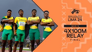 Jamaica 🇯🇲 and GB 🇬🇧 involved in dramatic 4x100m battle  World Athletics U20 Championships Lima 24 [upl. by Christian674]