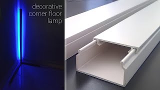 DIY LED Corner Floor Lamp for Living Room from PVC Cable Duct [upl. by Aisatana858]