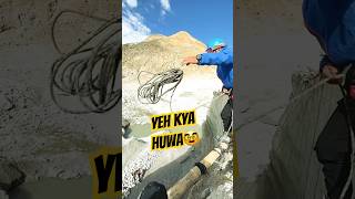 OMGexplore mountains incident youtubeshorts expedition icewall climber rope knot fyp [upl. by Rebmyk]