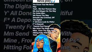 Megan Thee Stallion  NEVA PLAY ft RM  Lyrics shortsrm fyp music youtubeshorts shortsfeed [upl. by Malvino]